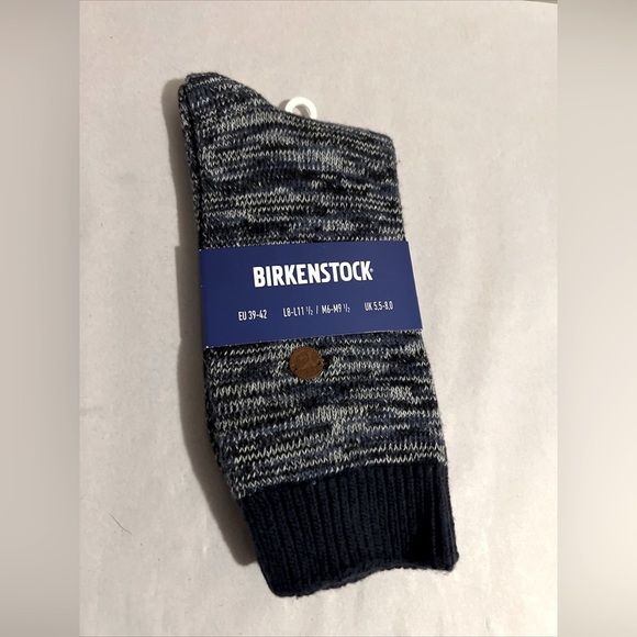 BIRKENSTOCK ROMA Sz US 8-11 EU 39-42 Blue Heather Pair 94% Cotton Women's Socks - Picture 1 of 7